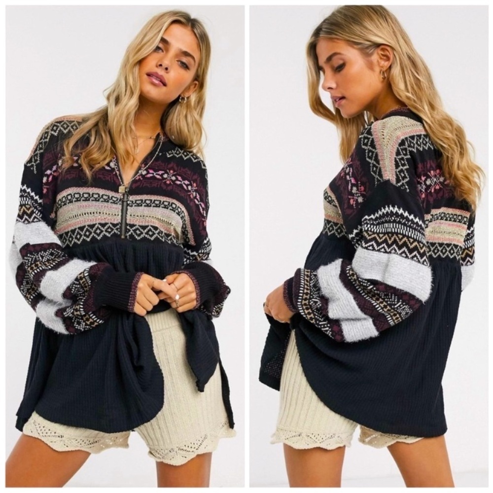 Free People Cozy Cottage embroidered sweater. Size XS